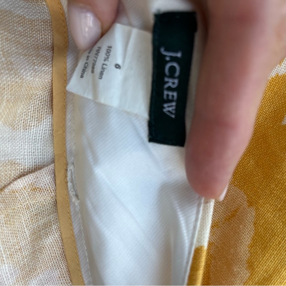 J.Crew linen skirt size 6 ikat yellow. - Picture 5 of 13